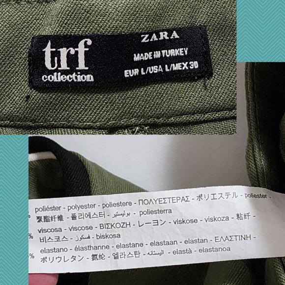 Zara TRF Green Side Stripe High Rise Tapered Ankle Pants - Picture 6 of 6